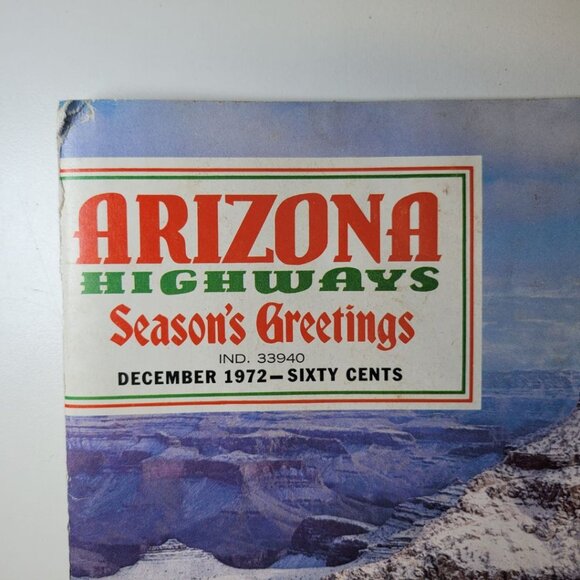 Arizona Highways December 1972 Holiday Seasons Greetings Christmas Snow Cactus - Picture 4 of 15